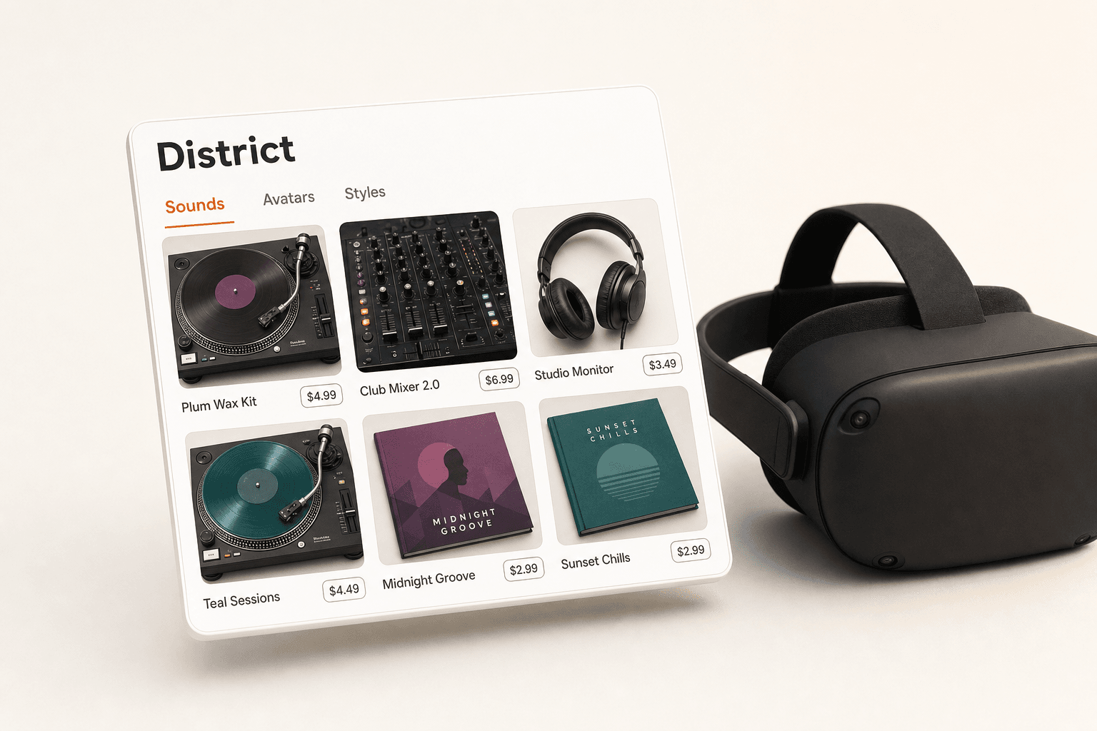 District VR asset-marketplace storefront