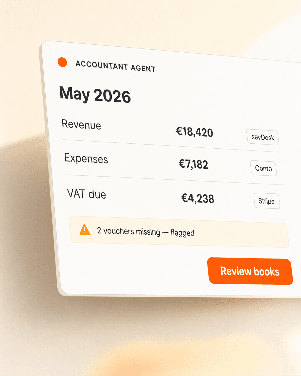 Überblick über das Dashboard des Accountant Agent