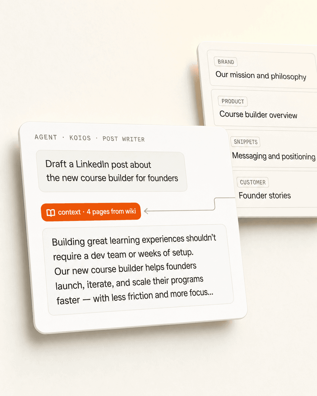 AI agent prompt with wiki pages used as context